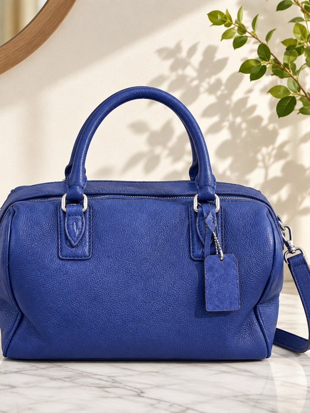 Danier Royal Blue Leather Satchel